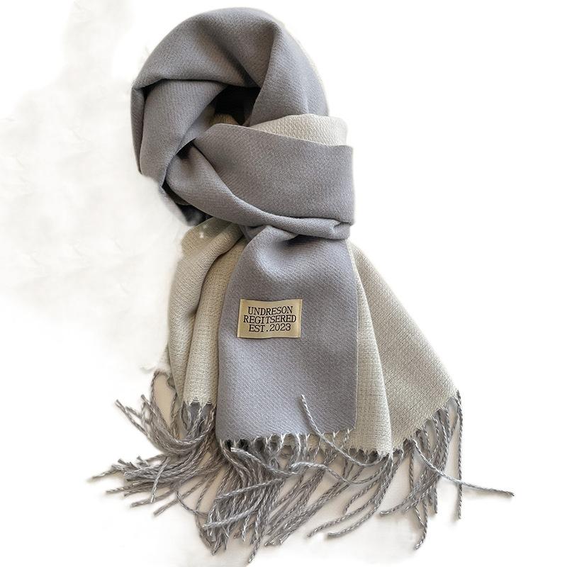 Warm Imitation Wool Scarf Two-sided Winter Long Shawl Classic Cashmere Shawl  Autumn Winter