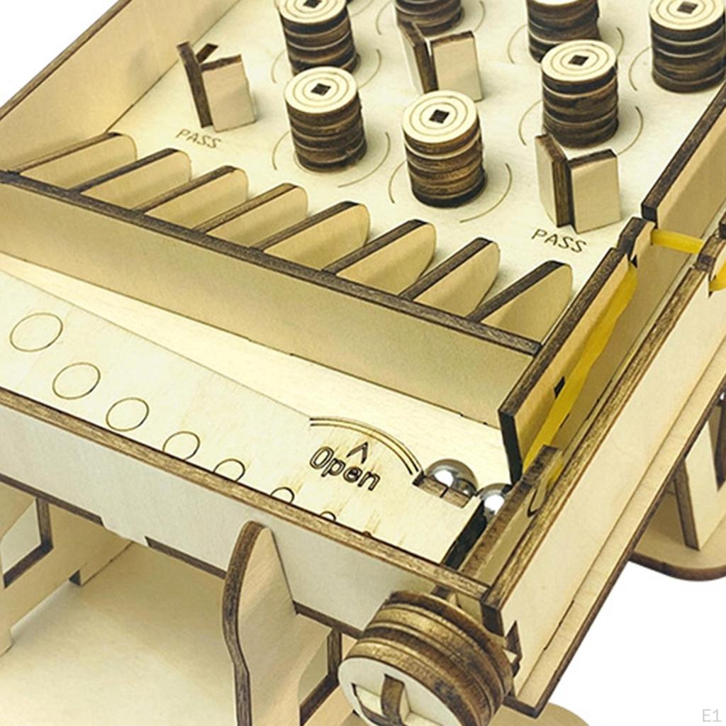 DIY 3D Wooden Puzzle Table Game Self Assembly Model Building Kit Miniature Pinball Machine for Party