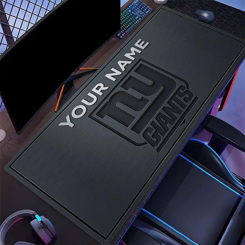 Custom Name,New York Giants Mouse Pad, Large Gaming Desk Mat, Non-slip XXL Mousepad for Laptop & Tablet, Mini PC Playmat with Stitched Edges