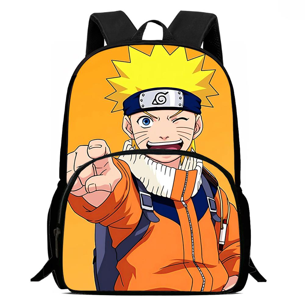 Мультяшный рюкзак NARUTO, легкий, с передним карманом, регулируемой лямкой, унисекс, подходит для детей 6-10 лет