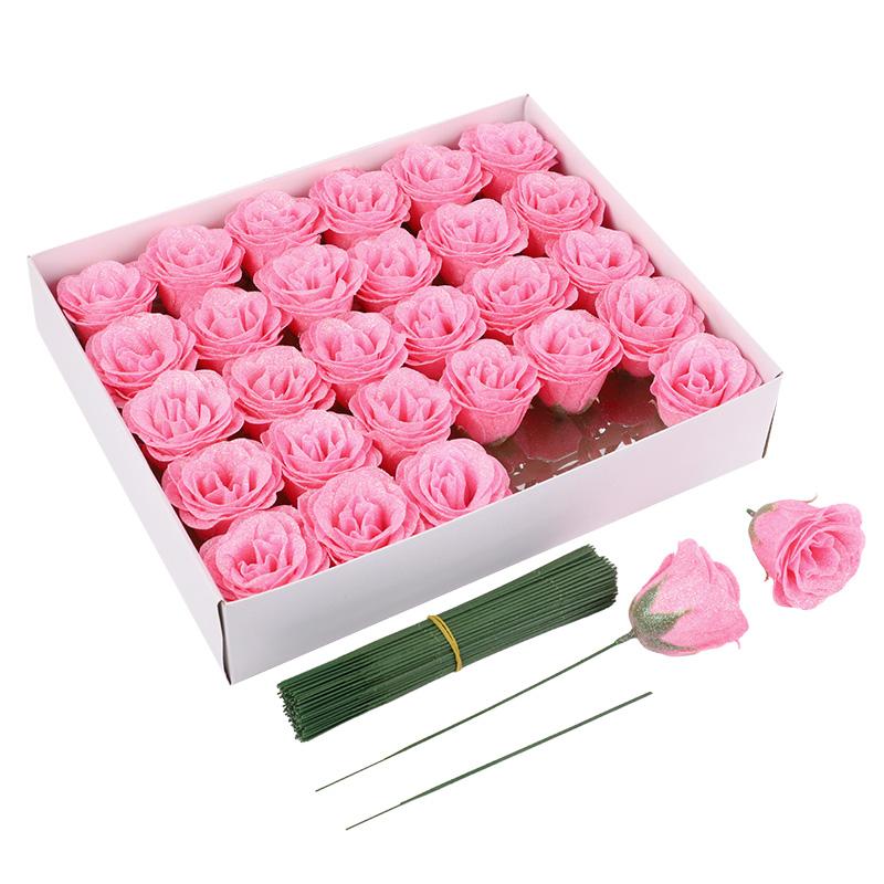 5/10 шт. Блестящий искусственный букет роз для свадебного украшения, подарок на День святого Валентина, день рождения, детский праздник, домашний декор