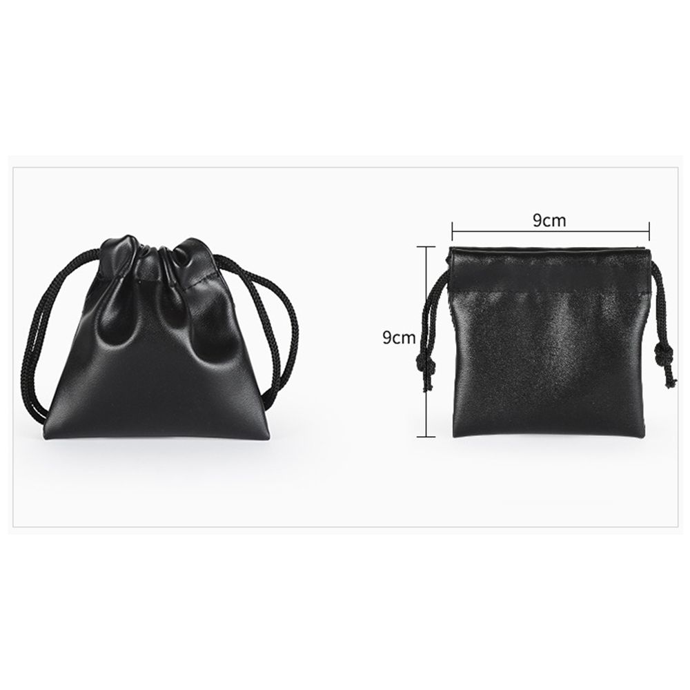 Сумка для хранения игрушек и ювелирных изделий для кемпинга на открытом воздухе, многофункциональная, черная, из искусственной кожи, с завязками на шнурке