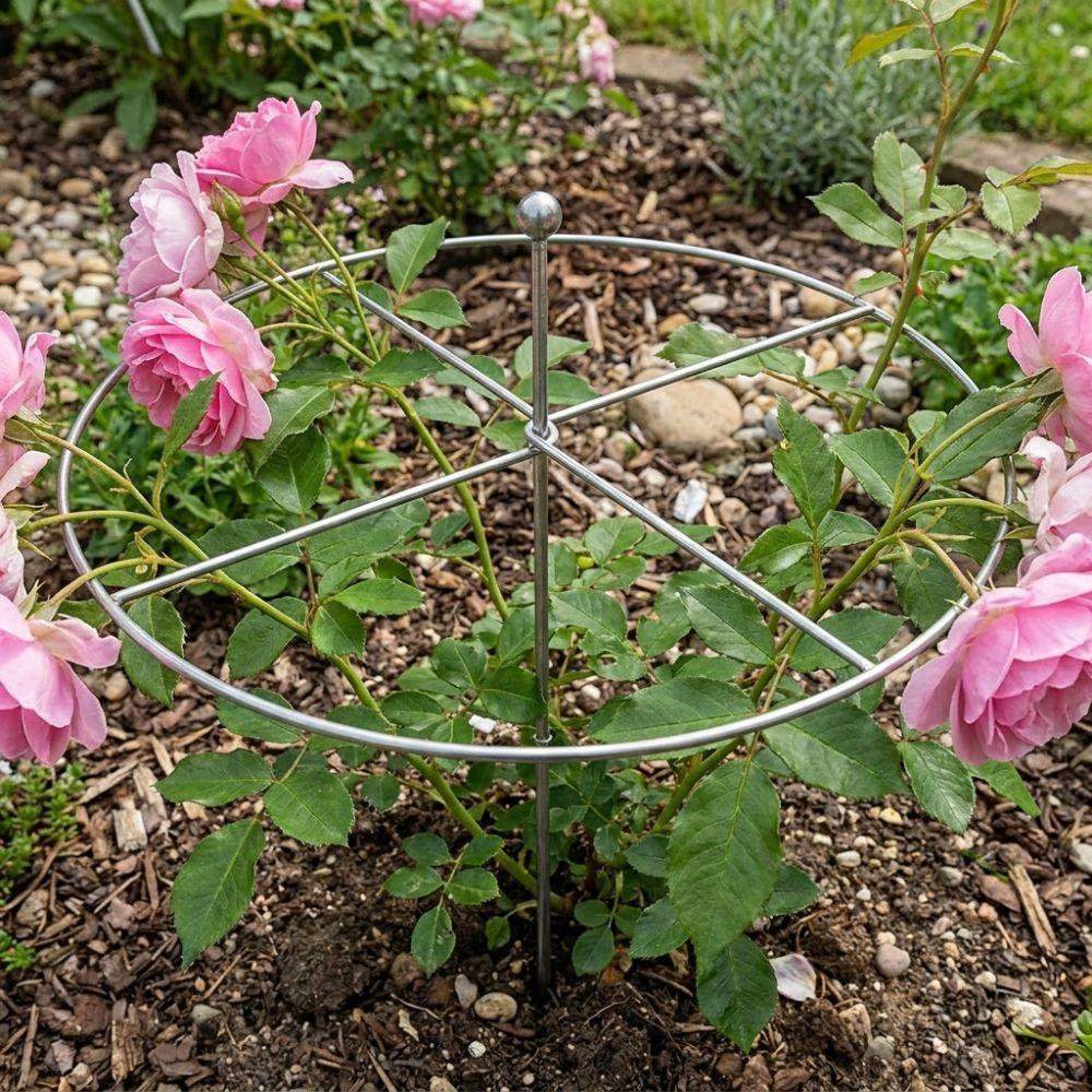 Weather-Resistant Metal Plant Support Ring Peony Flower Support Stake Plant Growth Fixing