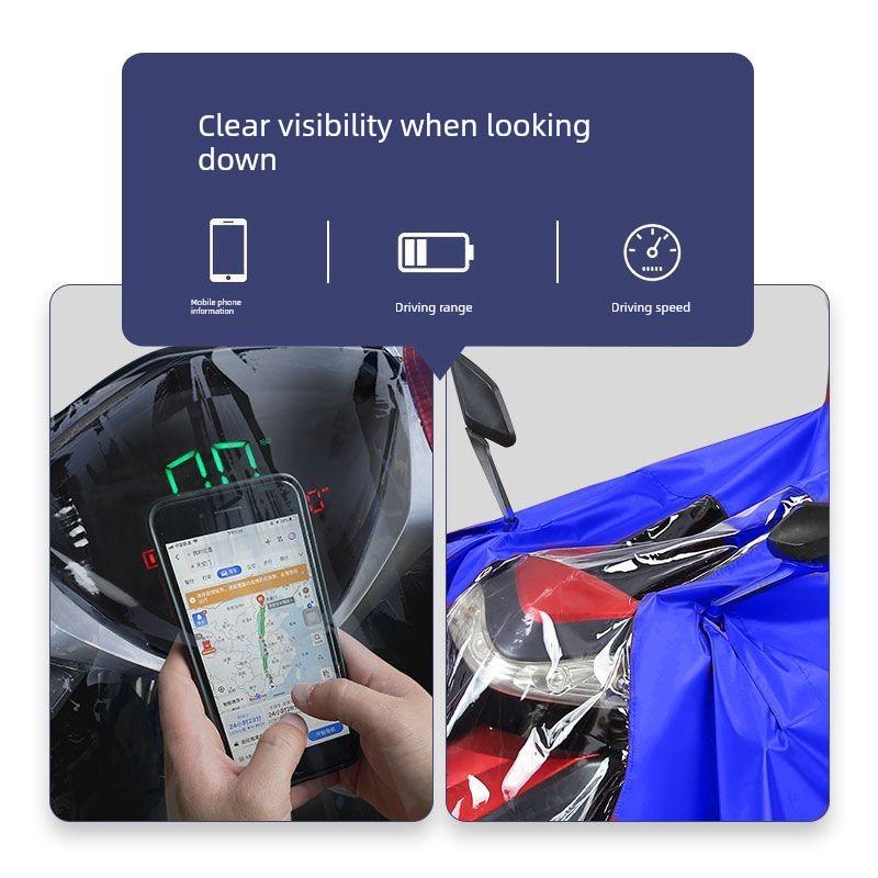 Authentic Electric Vehicle Rain Poncho, Motorcycle Raincoat, Single or Double Person, Enlarged and Thickened, Full-Body Storm-Proof for Electric
