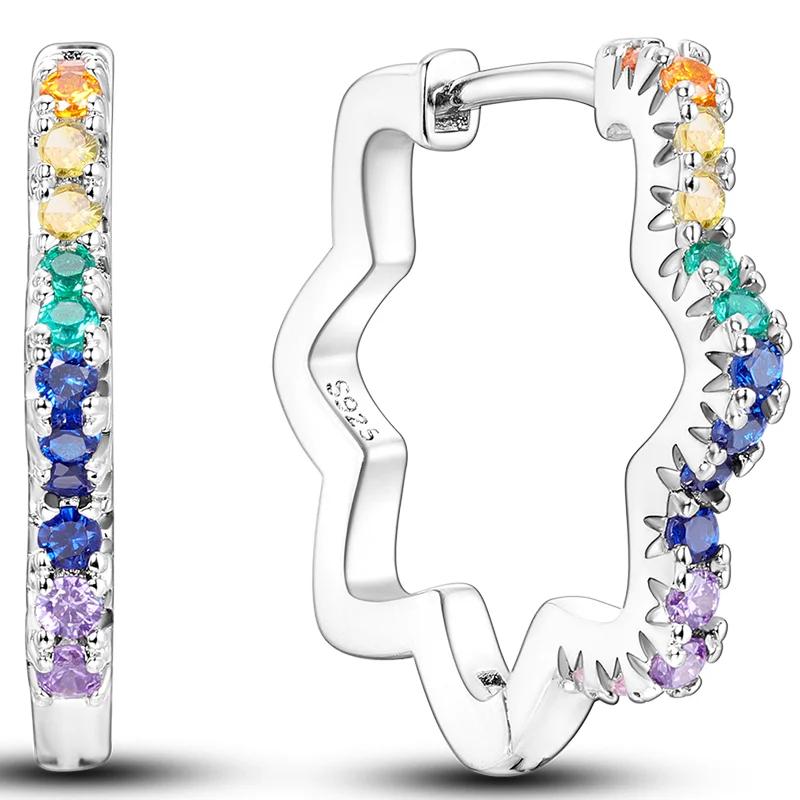 Sales100% S925 Стерлингового Серебра Звезда Луна В Форме Сердца Женские Серьги Подходят Оригинальные Серьги Свадебные Изящные Ювелирные Изделия Подарки