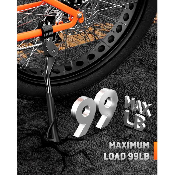 HENMI Bike Kickstand For Adult Bikes,Max Load 99 LBS, Adjustable Bicycle Kickstand For Most 24"-29", Non-Slip Sole, Aluminum Alloy And Magnesium