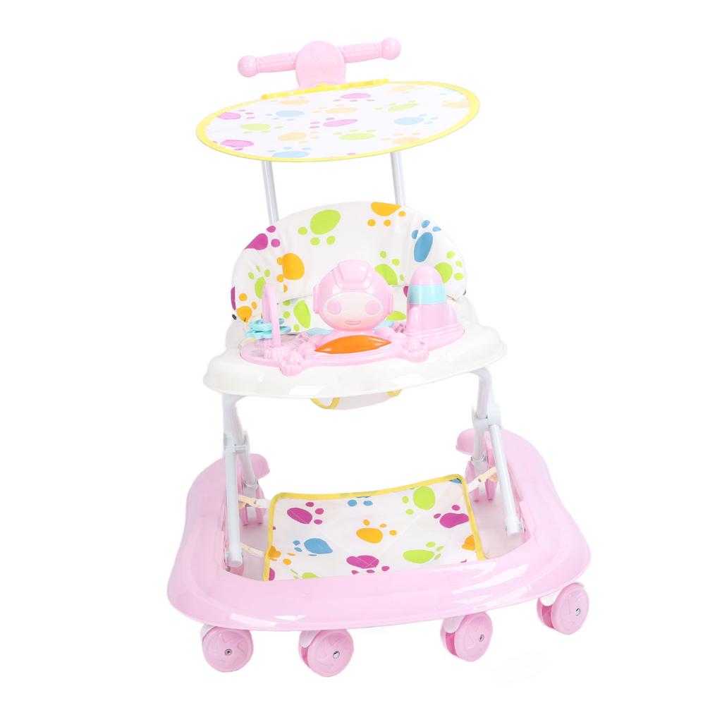 Baby Activity Walker Multi Functional Anti Drop Light Musical 8 Wheels Infant Activity Walker