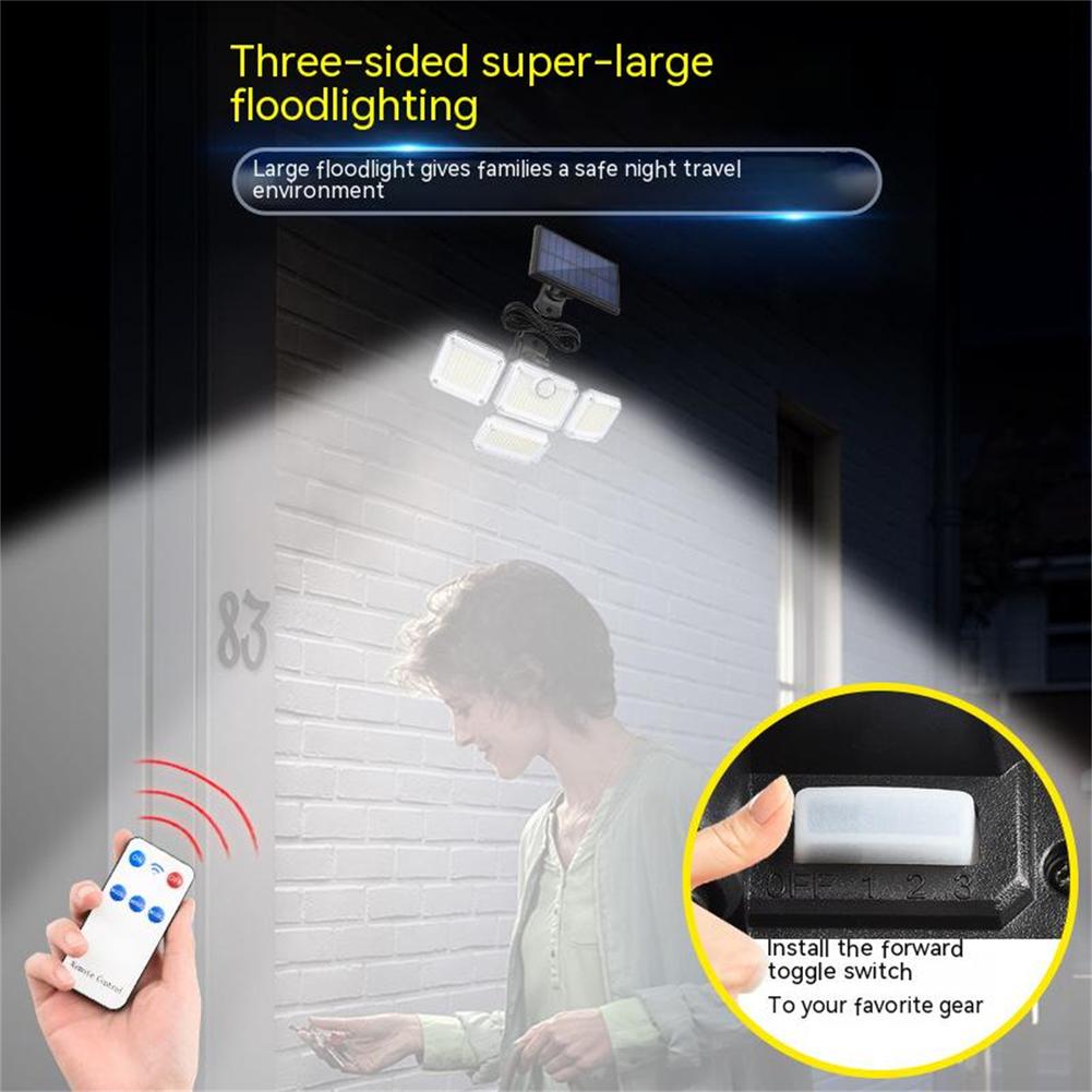 333 Led Solar Lights Street Lamp Outdoor Motion Sensor Human Induction Adjustable Head Ip65 Waterproof Solar Power Wall Lamp