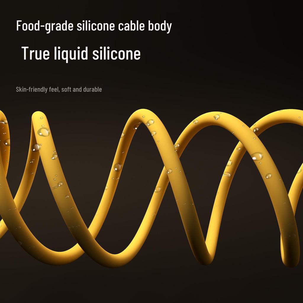 240W Fast Charging Silicone Cable with Colorful Light, Dual TYPE-C for Phones and Tablets