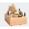 Solid Wood Music Box, Rotatable Train Through Cave, Handmade Beech Wood Musical Box, Home Decor Ornament, Holiday & Birthday Gif