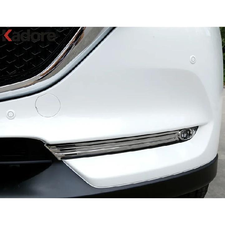 For Mazda CX5 CX-5 KF 2017 2018    Chrome Front Fog Light Lamp Cover Trim Foglight Bezel Trims Car Accessories