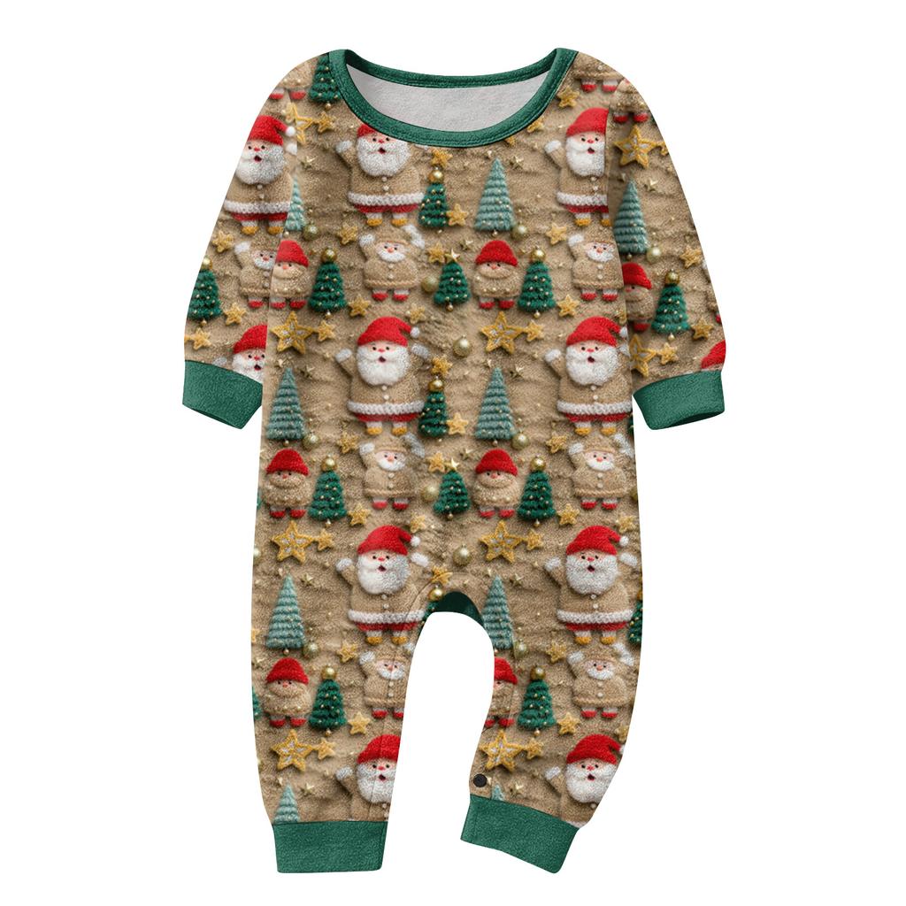 Matching Family Christmas Print Flannel Homewear Set Long-Sleeve Top And Pants