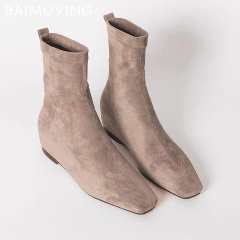 Замшевые балетки женские высокие сапоги дизайнерские туфли до колена в стиле ретро зимние новые брендовые 2025 трендовые готические классические мотоциклетные ботинки женские