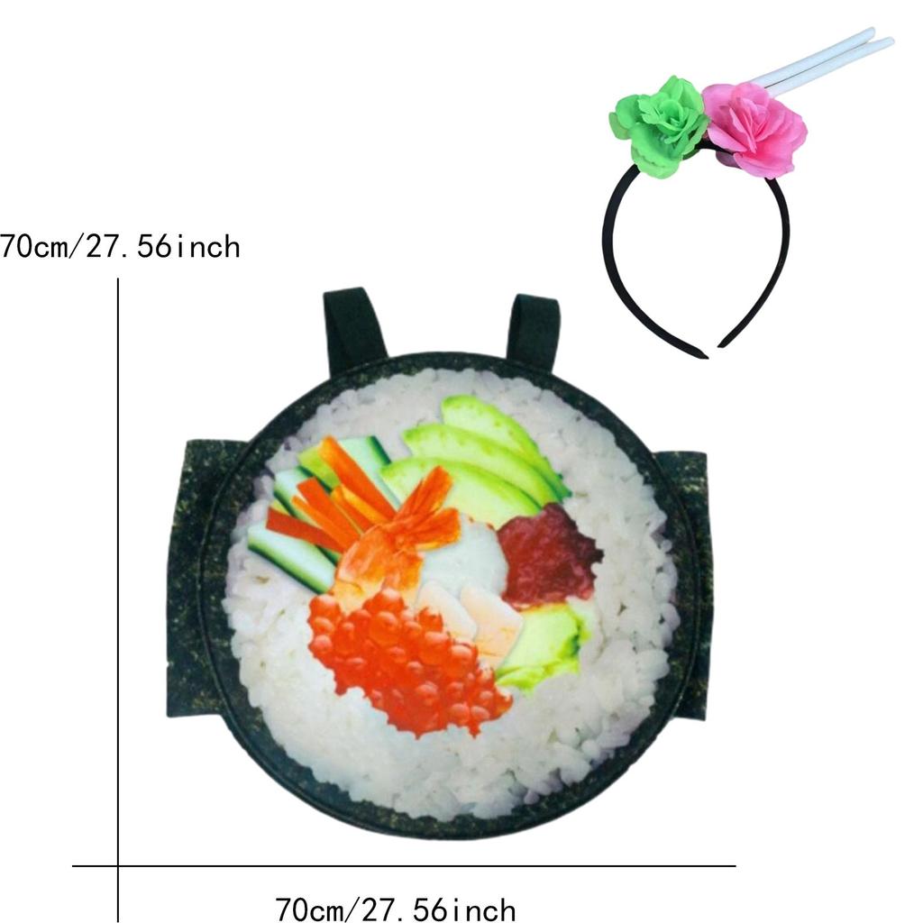 Костюм Суши Ролл на Хэллоуин Смешной Наряд для Нового Года Ролевые Игры Фото Реквизит Взрослые