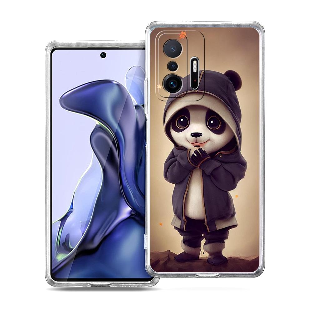 Cute Animal Panda Phone Case for Xiaomi Mi Poco F3 X3 X4 GT NFC M3 M4 11 Ultra 12 11X 11i Pro Lite 5G Soft Transparent Cover Bag