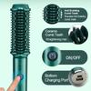 2 In 1Cordless Hair Straightener Brush Curler for Women Negative Ionic Anti Scalding Comb Teeth Fast Heating USB Rechargeable