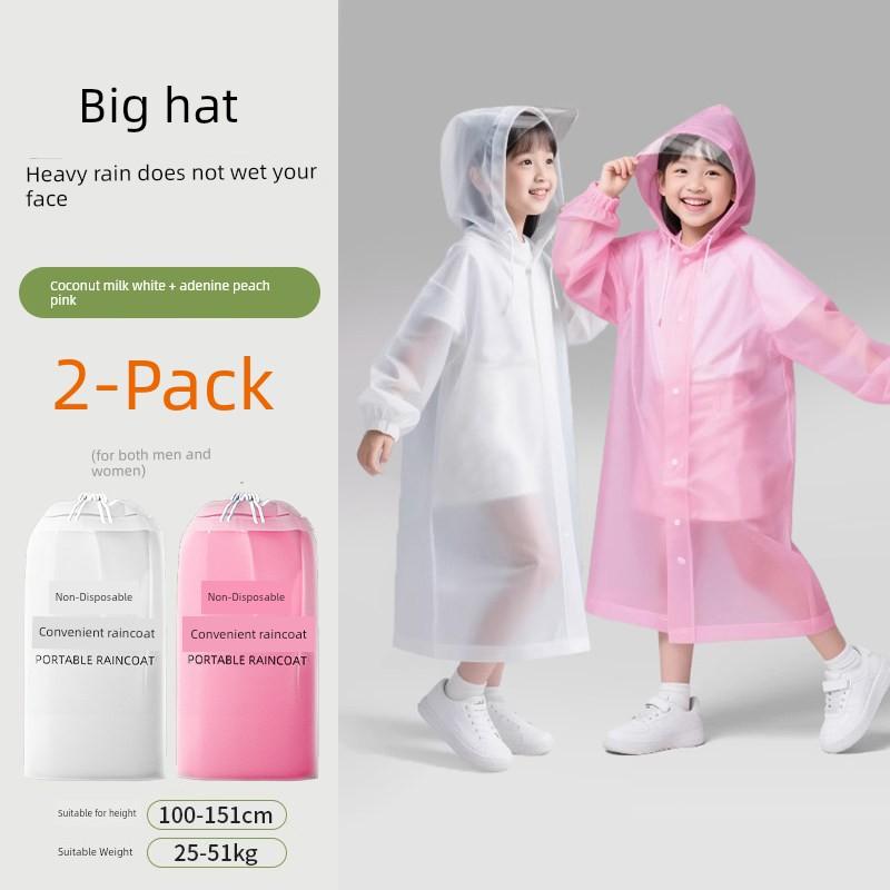 Children's Portable Disposable Thickened Long Raincoat for Full-Body Protection Against Heavy Rain, Suitable for Outdoor Use, Boys and Girls