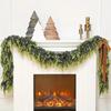 150/180/270CM Simulation Cedar Garland Christmas Artificial Norfolk Pine Needle Rattan Fake Greenery Mantle Fireplace Porch Indoor Outdoor Decoration
