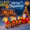 10.17FT Inflatable Toy Santa Claus Sleigh Reindeer Christmas Yard Decoration LED Lit Xmas Supplies Home Ornament Festive Gift