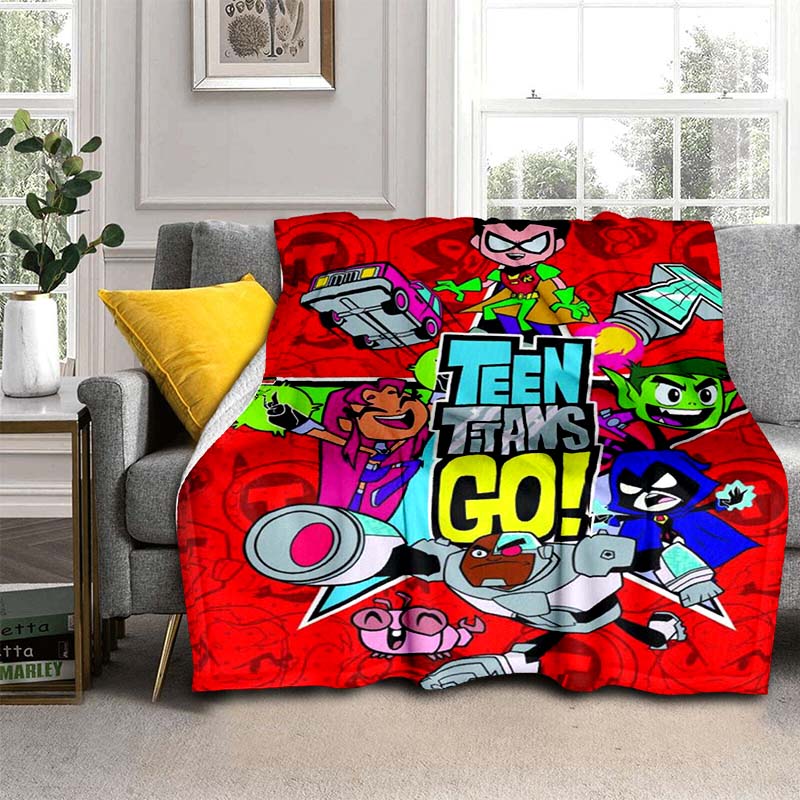 Teen Titans Go Character Blanket, Youth Throw for Home Decoration, Exclusive Gift for Modern Cartoon Fans.chl