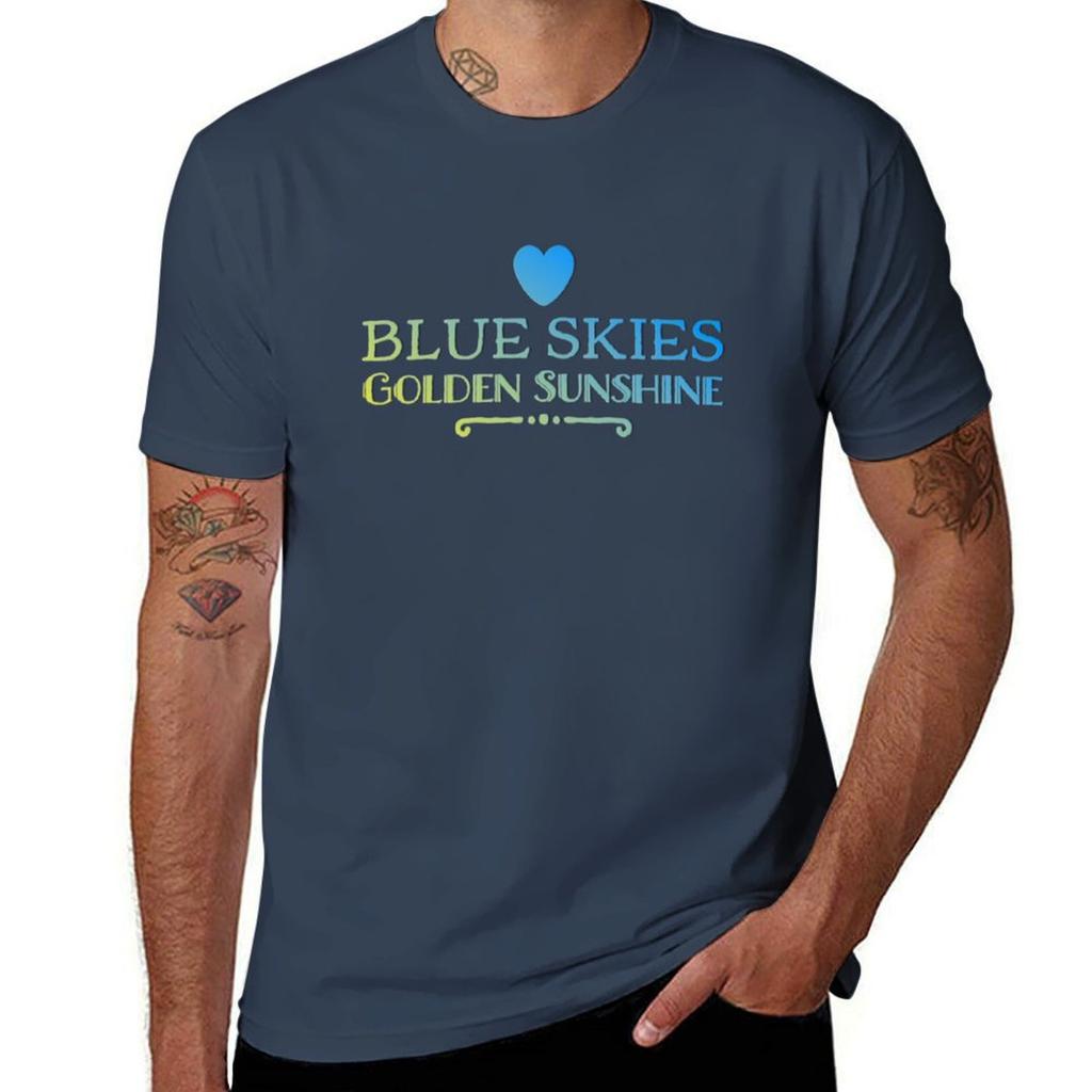 Blue Skies Golden Sunshine TShirt Daily Wear Print TShirt