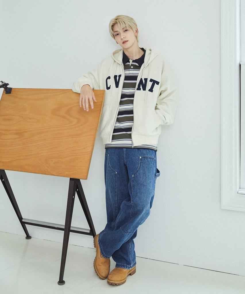 COVERNAT Collared Rugby Long Sleeve Melange Gray