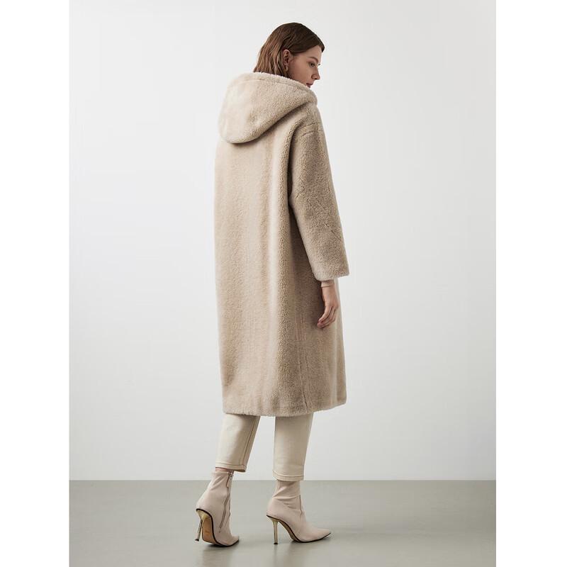 Женское пальто Langzi в французском стиле с капюшоном, 100% шерсть, средней длины