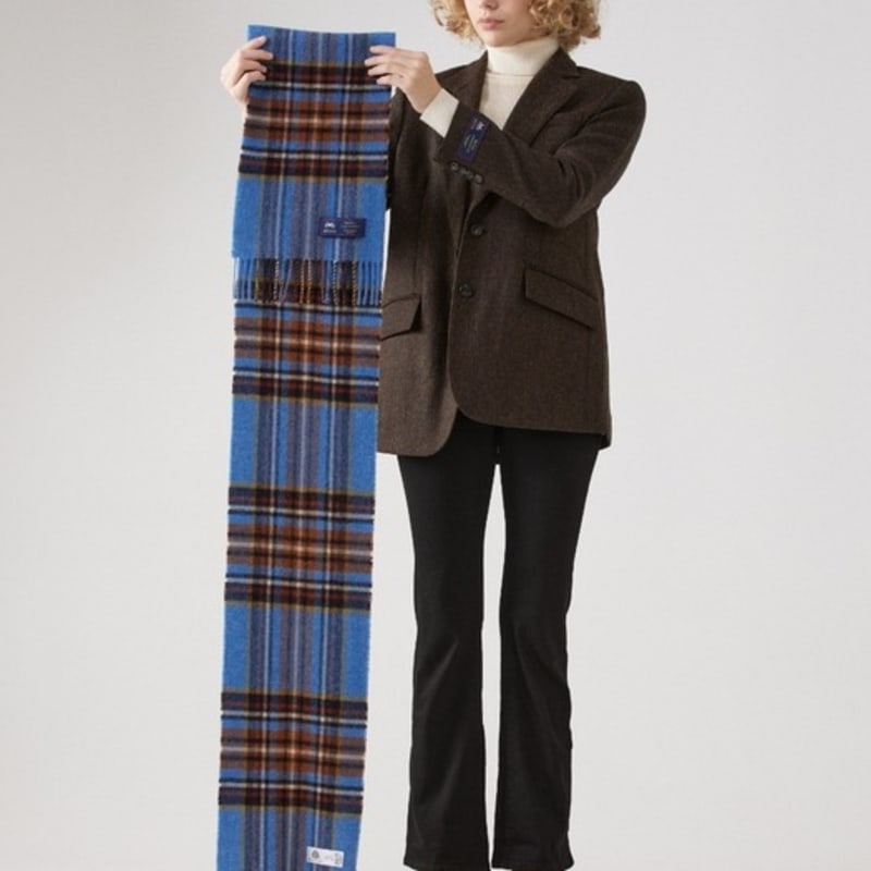 ABRAHAM MOON Шарф из мериносовой шерсти 25 см - Oatley Sky