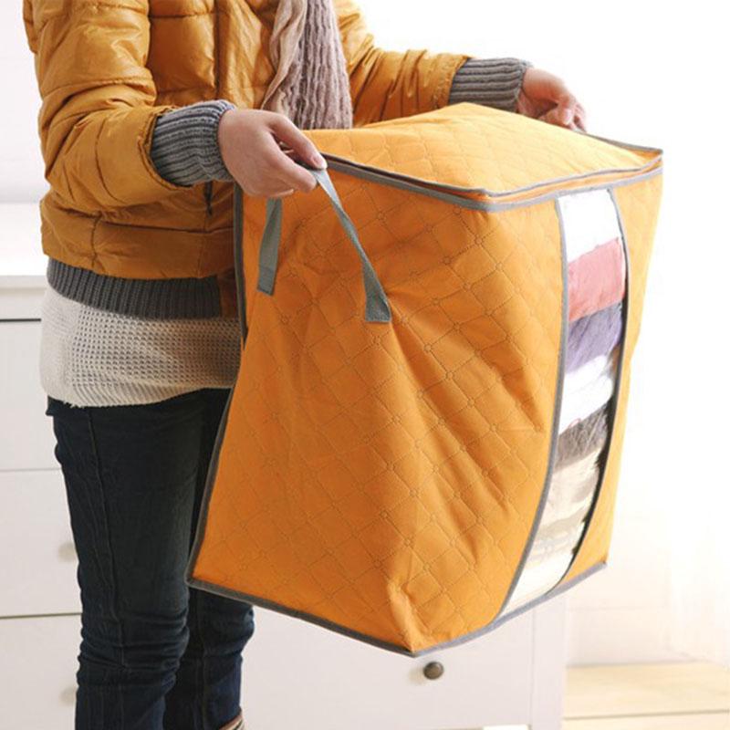 Thick Non-woven Bamboo Charcoal Color Clothing Storage Bag