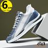 Men Sneakers High Elevator Shoes Man Sports Lift  Height Increase Insole 6Cm Mesh Plus Size 37-44