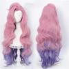 Парик для косплея Серафины LoL KDA Cosplay LoLose Wavy Green mixed Purple Pink Mixed Heat Resistant Synthetic Hair Game Parics + Paric Cap