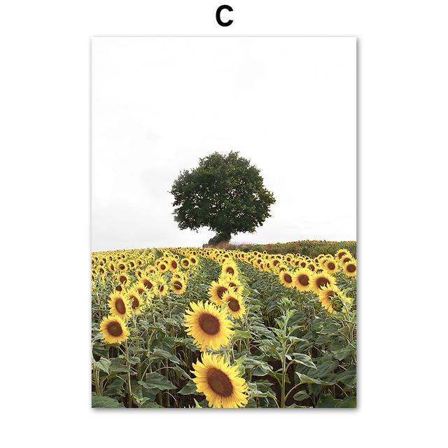Одуванчик, подсолнух, Дейзи Лейк, настенная живопись на холсте, плакаты на скандинавскую тему и принты, пейзажные настенные панно для декора гостиной