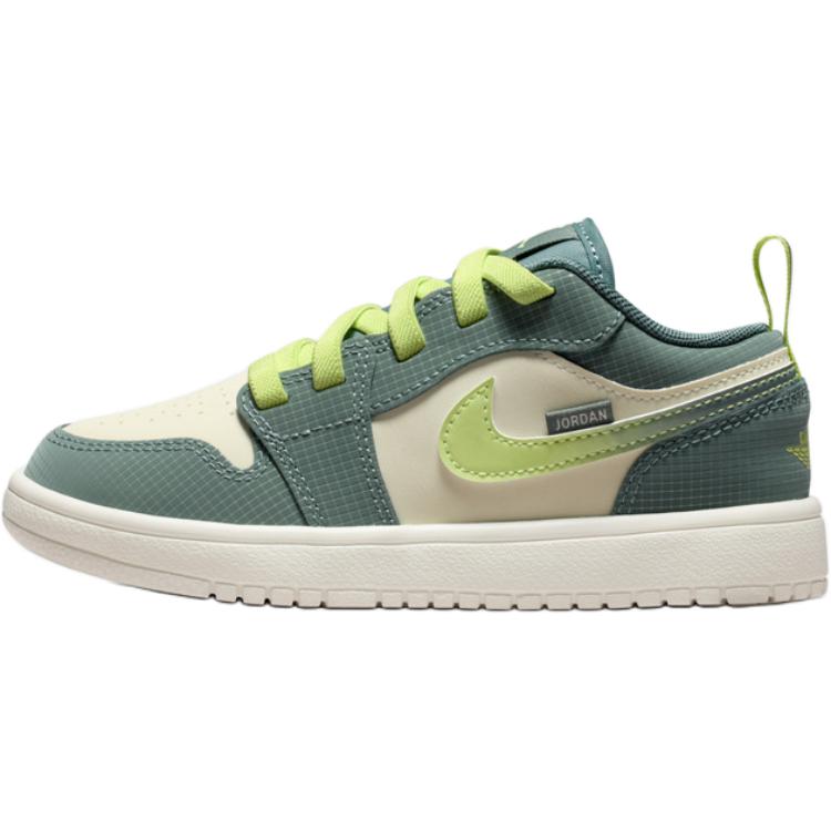 Jordan 1 Low top Children's Basketball Shoes Green Children Aged 3 7 Years Old IB7118-001