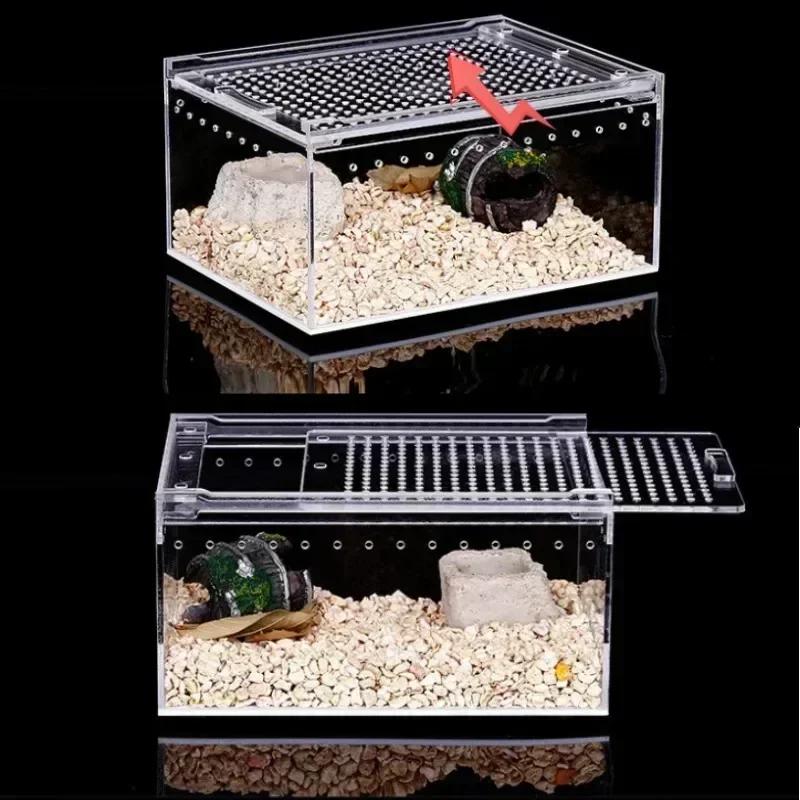 Transparent Acrylic Reptile Breeding Box for Spiders Lizards Amphibians Leakproof Pet Habitat Arboreal Wolf Spider Enclosure