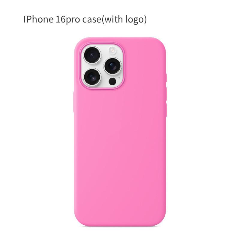 For Iphone16 Pro Solid Color Magnetic Silicone Phone Protective Case With Logo For Enhanced Protection