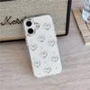 Hollow Love Phone Case For iPhone17promax Beads Decorated 14 Transparent For Apple 15 Soft Case