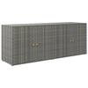 VidaXL Garden Storage Cabinet Grey 198x55.5x80 Cm Woven Resin, Garden Shed, Garden Storage Box, 319871