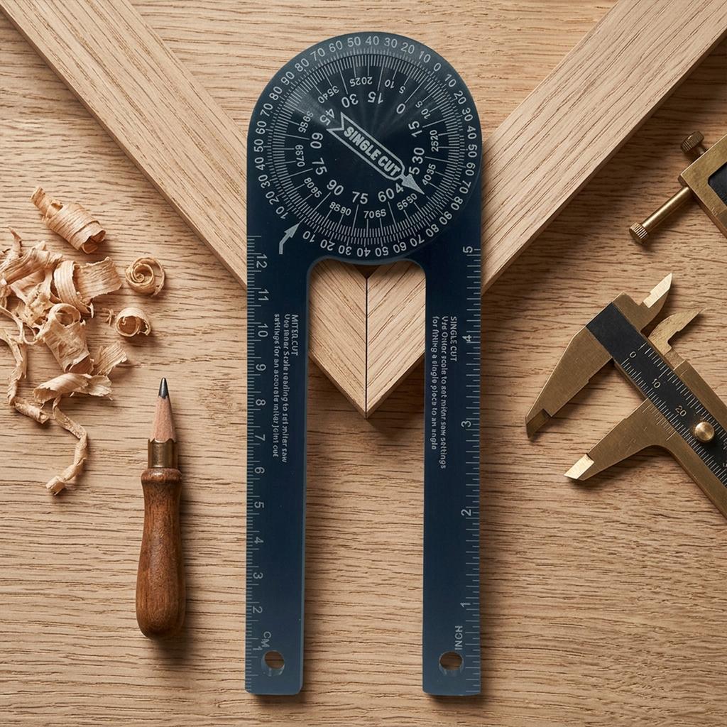 Aluminum Alloy Miter Saw Protractor with Multiple Scales Household Measurement Tool Suitable for Woodworking Metalworking