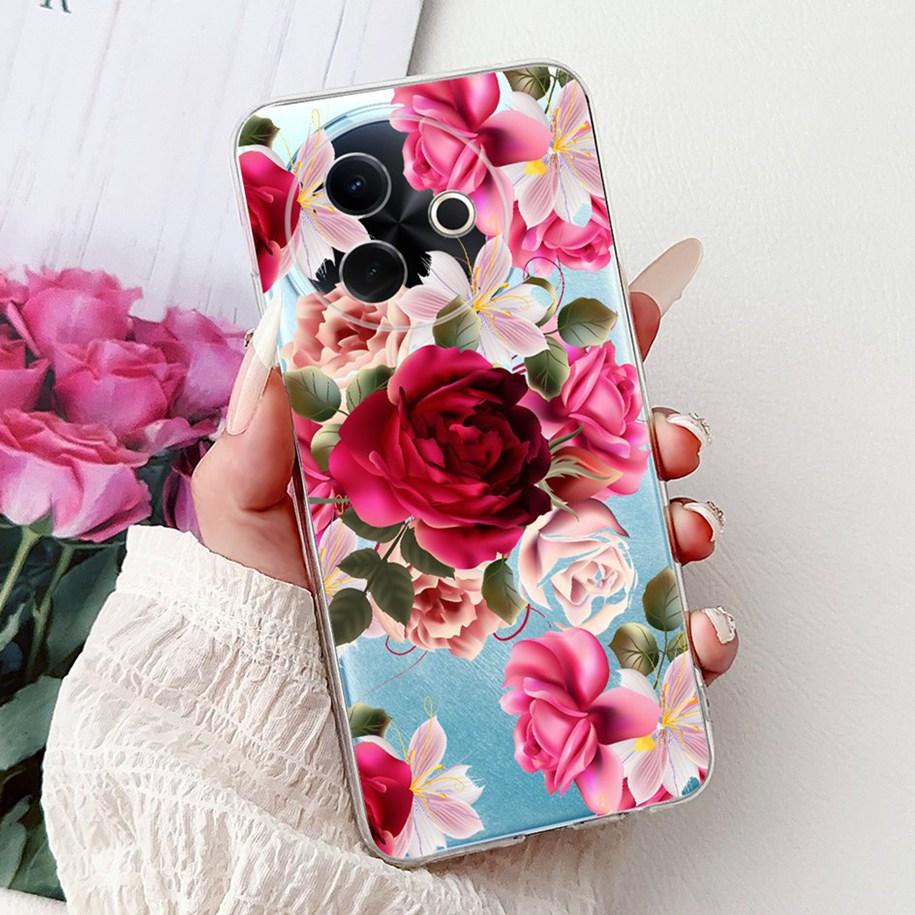 Case For Vivo Y39 Y300i 5G Cover V2436 V2444A New Fashion Flower Butterfly Soft Silicone Clear Cover For VivoY39 VivoY300i Funda