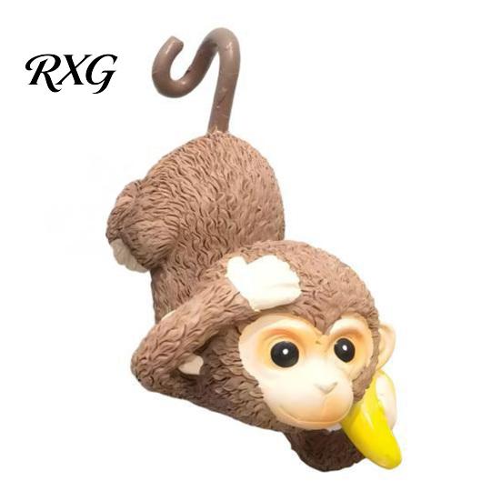 Unique Gift for Monkey Lovers Planter Hanging Statue, Resin Plant Pot Hugger, Decoration Cute Miniature Figurine Flower Edge Outdoor Animal Ornament