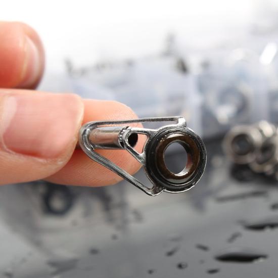 80x In Box Small Freshwater Fishing Rod Parts Tip Tops Stainless Repair Guides DIY Set Kits