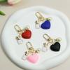 Colorful Heart Shape Key Chains With Pearl Pen Container Pendant Keyring Women Purse Bag Ornaments Car Key Holder Accessories