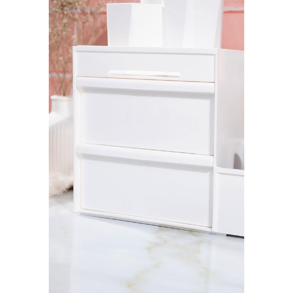 Elegance Xl (35cm) Makeup Cosmetic Perfume Cream Serum Organizer With Drawers White