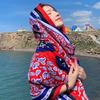 Thickened Women'S Travel Photography Shawl, Women'S Ethnic Style Scarf, Dual-Use Air-Conditioned Room Cloak