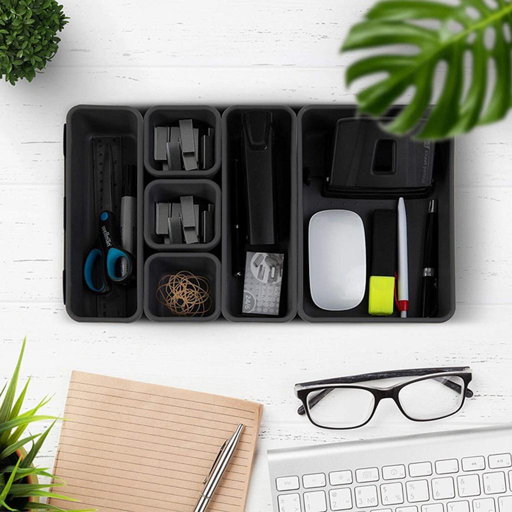 8Pcs Multifunctional Desk Drawer Bins Storage Organizer Trays Cosmetic Dividers