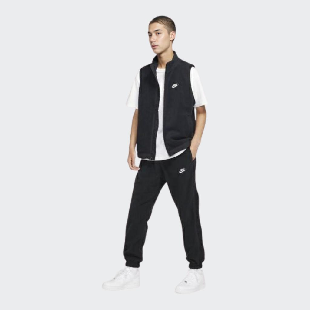 Nike Fleece-Lined Elastic Waist Joggers with Tapered Cuffs Men Bottoms Black DV8163-010