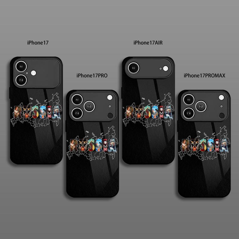 Чехол для телефона 2D в русском стиле для iPhone 17 16 15 14 13 12 11 X XR XS Max Pro 8 plus - Стеклянная защитная крышка