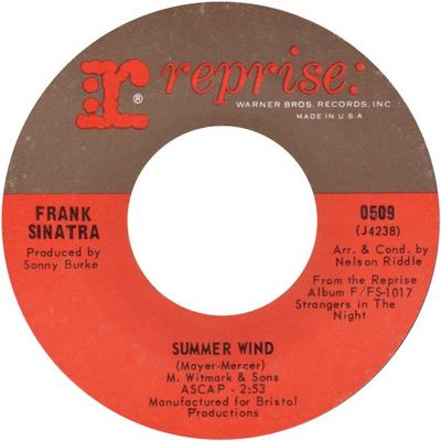 7-дюймовая пластинка Фрэнк Синатра - Summer Wind / You Make Me Feel So Y 0509 Reprise Records 1966 США Джаз Б/у