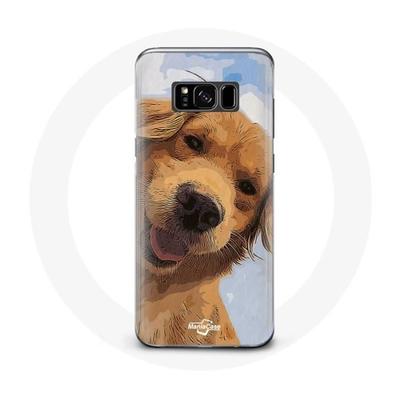 Чехол - Samsung - Galaxy S8 - Мягкий - Черный - Золотистый ретривер