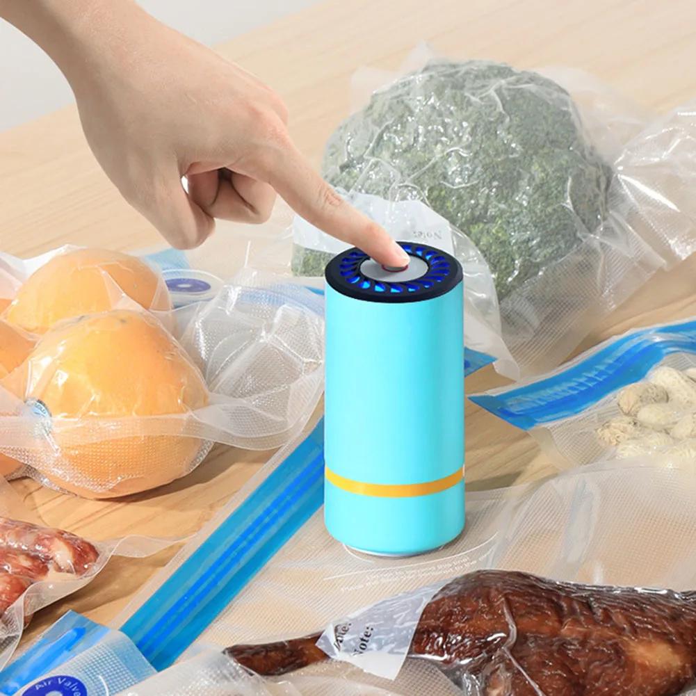 Reusable Vacuum Food Sealers Portable Gadgets Handheld Vacuum Sealer Pump Usb Rechargeable For Home Kitchen Travel Picnic
